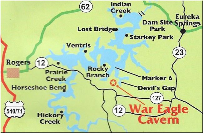 war eagle cavern map